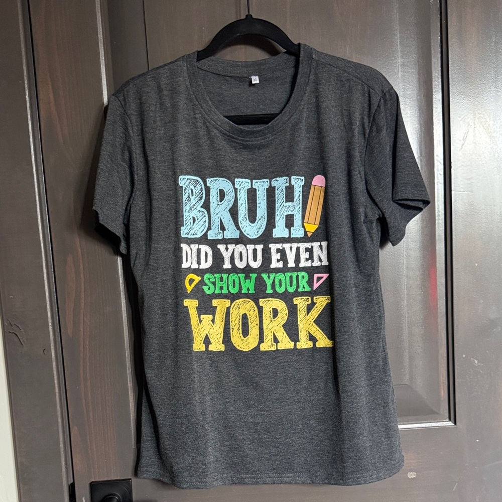 Graphic Tee with Colorful Text